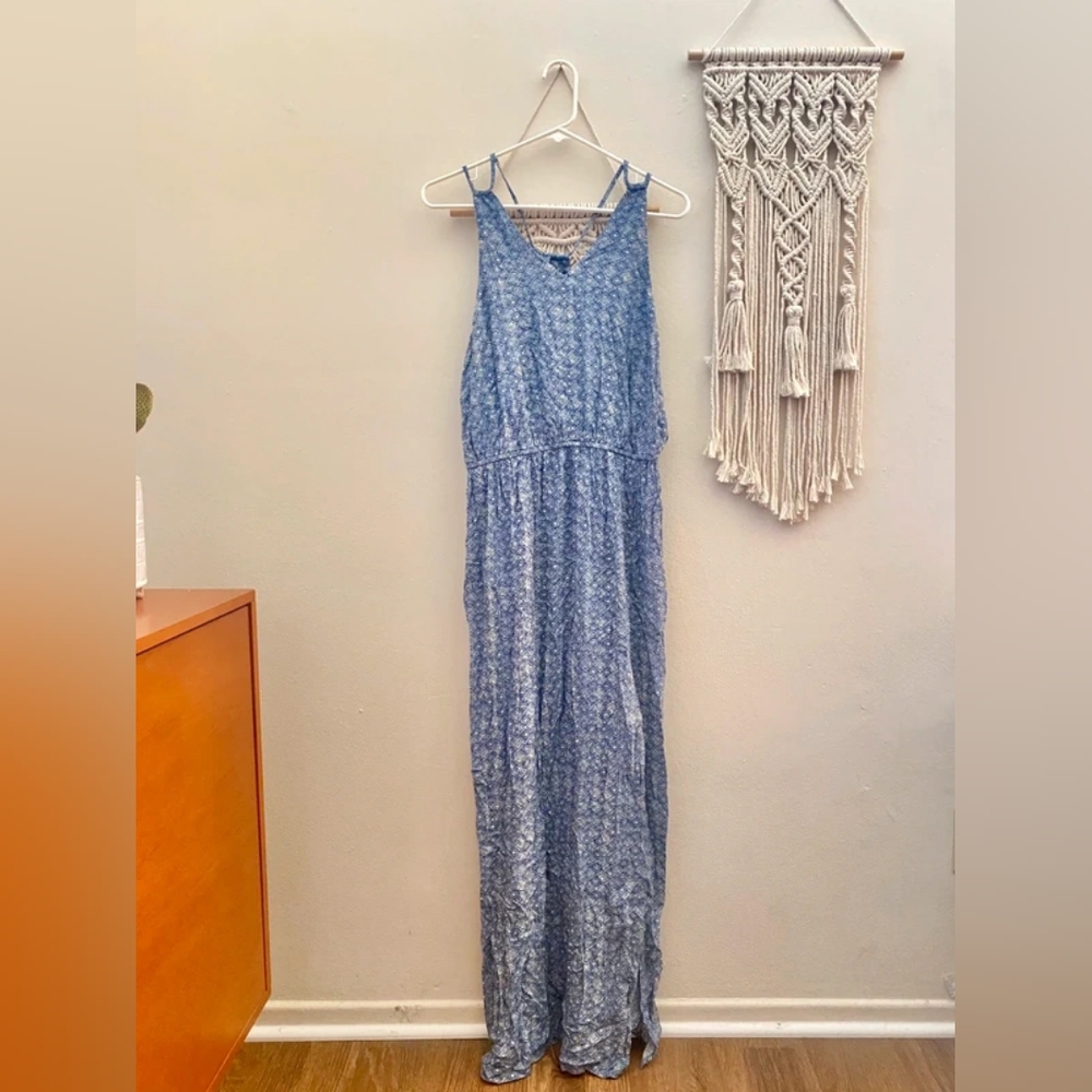 Blue Sleeveless Maxi Dress